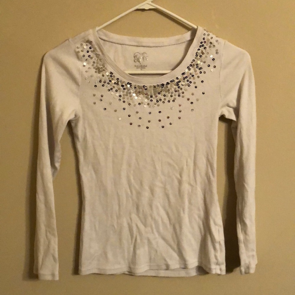 Kids/girls Justice size 12 white longsleeve shirt